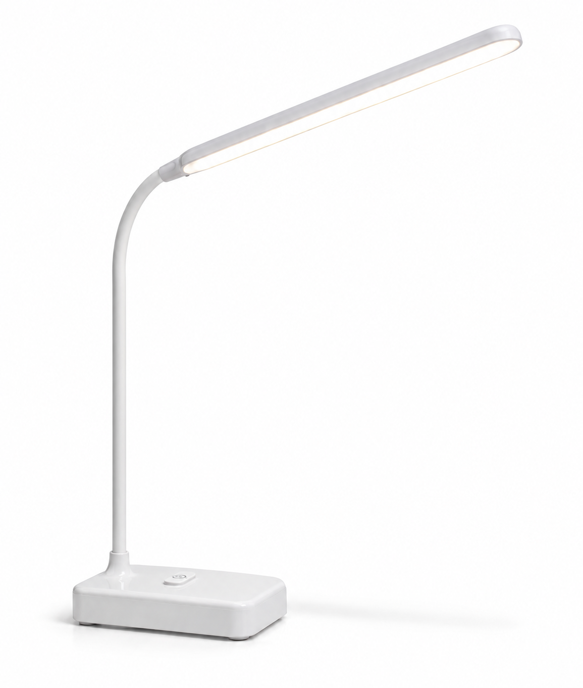 Lampe de bureau LED tactile blanche à col de cygne flexible