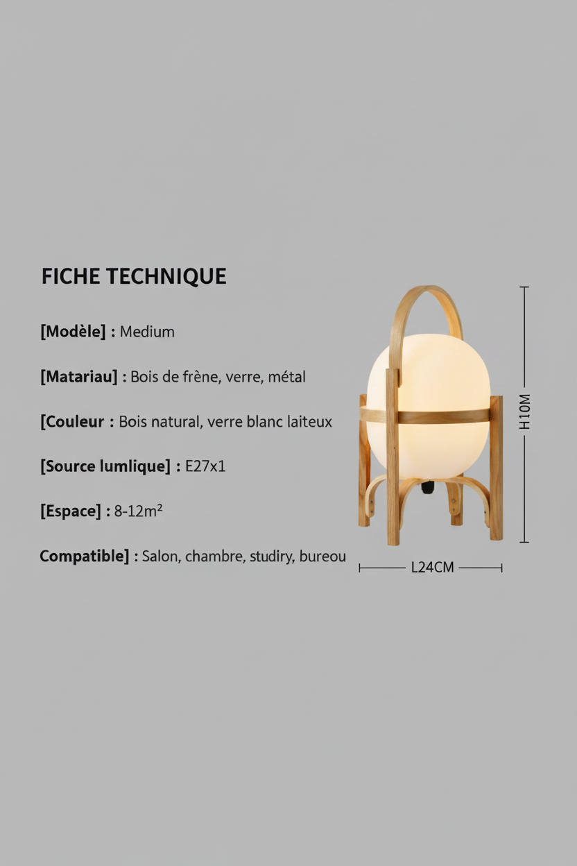 Fiche technique Medium H41CM x L24CM
