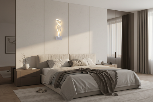 Lampe murale LED minimaliste dans une chambre luxueuse