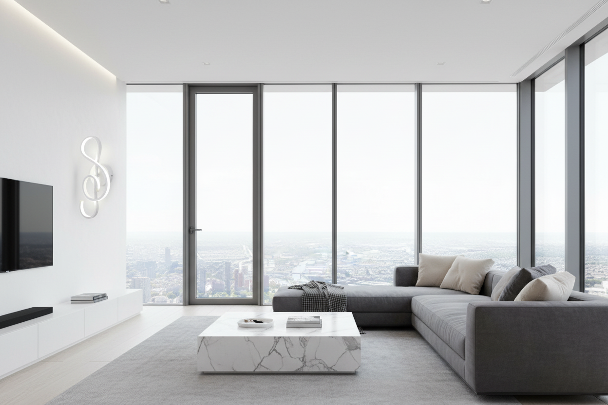Applique murale LED nordique dans un salon contemporain luxueux