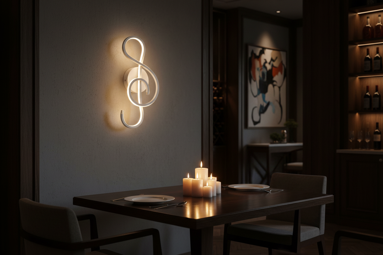 Applique murale LED nordique dans une salle à manger chic